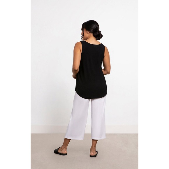 Sympli Women's Black Bamboo Gather Tank Top Size S - Picture 2 of 3